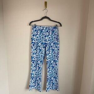 Smith & Quinn Pants Womens Small Blue Floral Pull On Golf Preppy Resort Wear
